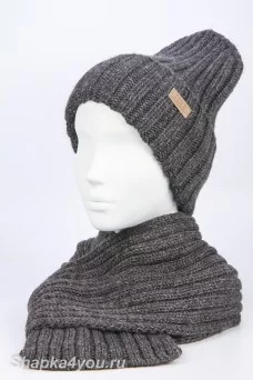 Комплект (шапка и шарф) Ferz Арина цвет Серый темный