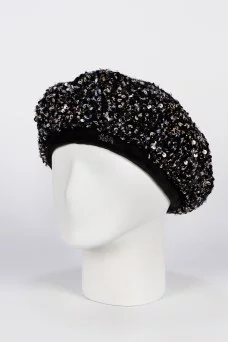 Берет Mike Ambaroff Пайетки цвет Чёрный
