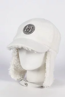 Бейсболка ушанка Mike Ambaroff Ангора цвет Белый размер 56-58