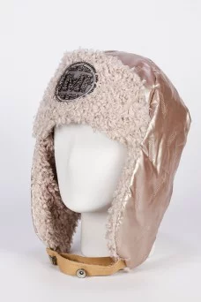 Ушанка Mike Ambaroff Болонь Кёрли цвет Бежево-розовый размер 56-58