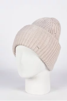 Шапка с отворотом Ferz Версус цвет Бежевый светлый