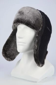 Ушанка Starkoff Пилот хамелеон цвет Синий размер 55