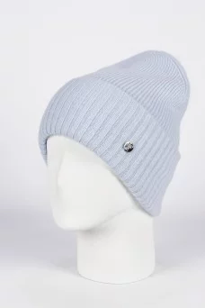 Шапка с отворотом Ferz Джемма цвет Голубой Шапка с отворотом Ferz Джемма цвет Голубой