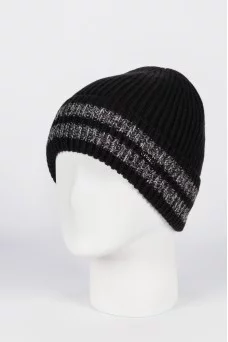 Шапка с отворотом Ferz Степ цвет Чёрный/Серый