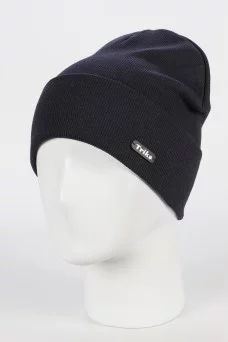 Шапка с отворотом Triks Кашкорсе цвет Синий тёмный