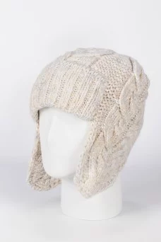 Шапка ушанка Trend Лотос цвет Молочный размер 56-58