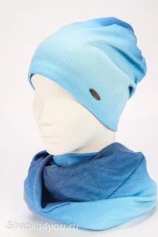 Комплект (шапка и снуд) A&B  цвет Голубой