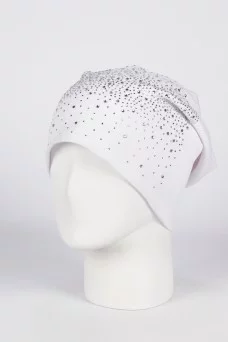Колпак шапка SAYA EMBRA Кашкорсе стразы цвет Белый