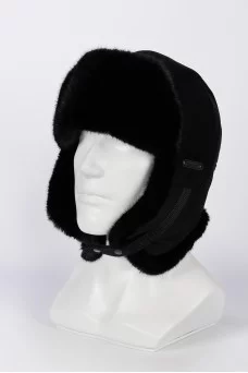 Ушанка Starkoff Экозамша цвет Чёрный размер 59
