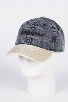 Бейсболка BM125167 джинс THE TIME IS NOW син тем 57 59 100% х/б