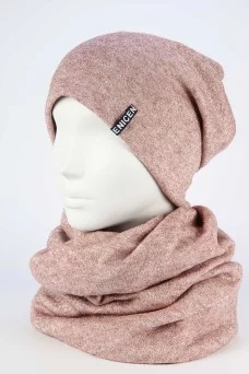 Комплект (шапка и снуд) Classic Fashion  цвет Розовый пудровый