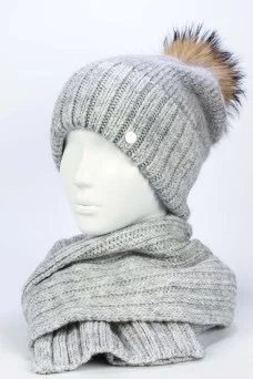 Комплект (шапка и шарф) Junberg Медисон цвет Серый светлый