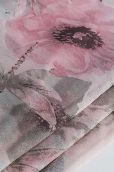 Палантин Tranini Стрекоза и цветы цвет Розовый оч светлый