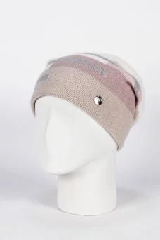 Колпак шапка Weaving-designe Радуга цвет Молочный