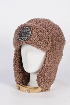 Ушанка Mike Ambaroff Тедди цвет Бежевый тёмный размер 56-58