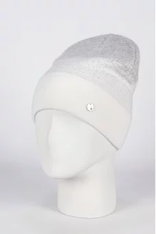 Шапка с отворотом Ferz Даниэла цвет Серый светлый/Белый