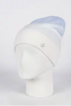 Шапка с отворотом Ferz Даниэла цвет Голубой/Белый