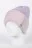 Шапка бини Angel М 22101 цвет Сиреневый светлый/Серый светлый/Розовый светлый