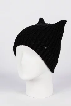 Шапка с ушками Ferz Кира цвет Чёрный