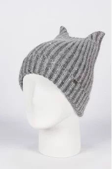 Шапка с ушками Ferz Кира цвет Серый