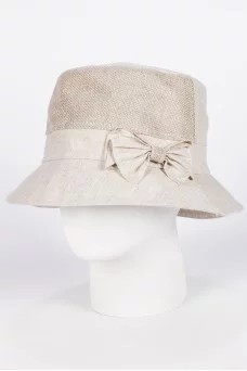 Панама Gros Лён бант цвет Натуральный