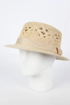 Шляпа соломенная ШАТУШ Канотье цвет Бежевый светлый размер UNI