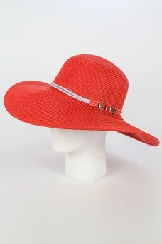 Шляпа соломенная Nazarkov Якоря цвет Красный размер 58