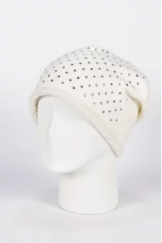 Шапка с защипом Mike Ambaroff Бархат цвет Белый
