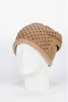 Шапка с защипом Mike Ambaroff Бархат цвет Песочный