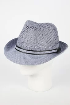 Шляпа соломенная ШАТУШ Трилби цвет Голубой тёмный размер UNI
