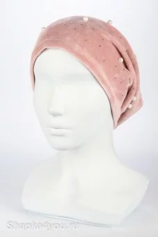 Колпак удлинённый шапка PRC  цвет Розовый пудровый