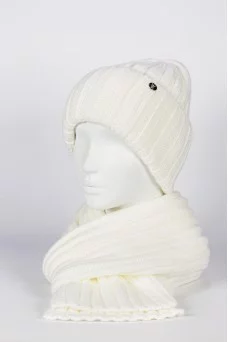 Комплект (шапка и шарф) Ferz Флоренция цвет Белый